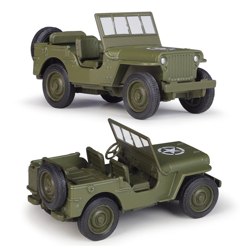 1/36 Willys MB Jeep Coche de Juguete Modelo Welly Metal Fundido a Presión Miniatura Retroceso Colección de Vehículos Militares Regalo para Niños Niños Niño