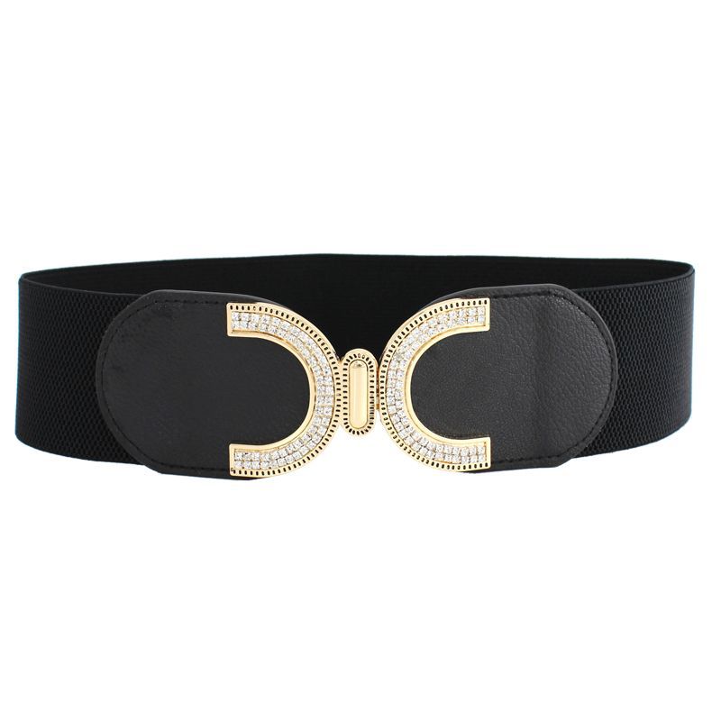 Trendy Womens Black Stretch Waist Belt Offering A Slender Look With Versatile Wear Options