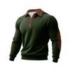 Men'S Button Up Long Sleeved Fashionable Casual Sports Top