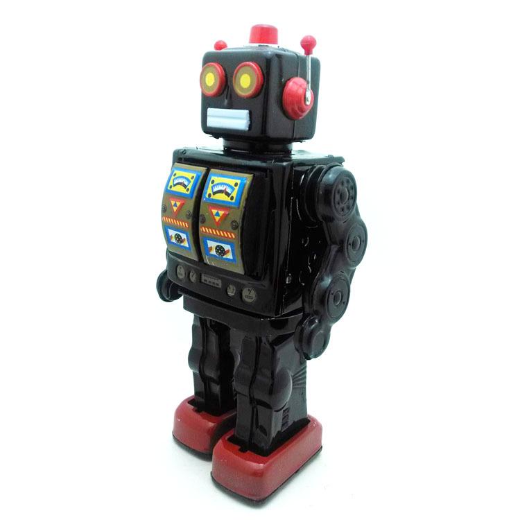 Electric Rotating Retro Robot Display Ornament - ME100 Tin Toy for Photography & Gifts чёрный