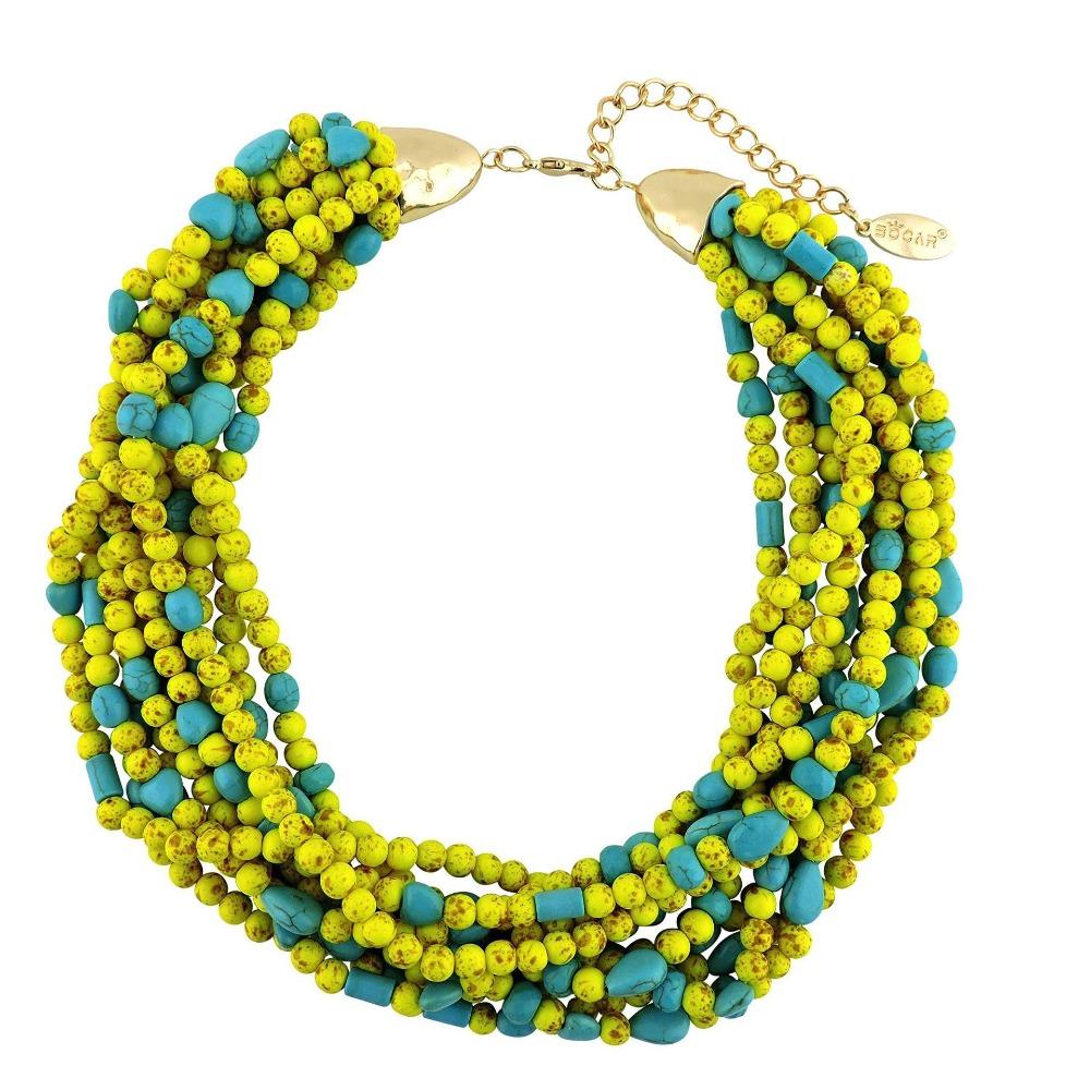 Multi-layer Beaded Necklace, Acrylic Turquoise European and American Style Necklace, High-end Accessories