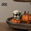 Spooky Tabletop Accents Halloween Figurine, Small Resin Rotating Ghost Skull Pumpkin Gravestone Collectible Figures Statue, Ornament for Home