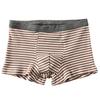Men Boxer Underwear with U-Convex Design 3D Fit Comfortable Elastic Waistband Horizontal Stripes Shorts