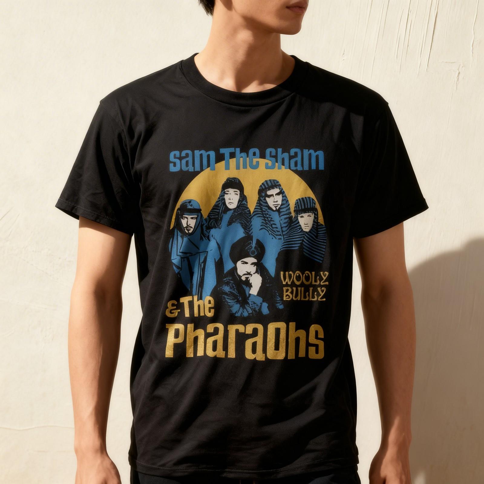 Vtg Sam the Sham and the Pharaohs Cotton T Shirt For Men Black Shirt Unisex T-Shirt S