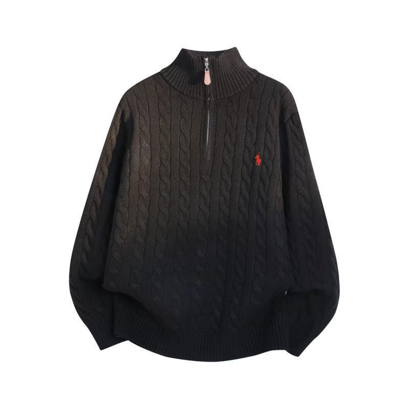 Ralph Loose Casual Men's Stand-Up Collar Knit Sweater – Spring/Autumn 2026 Trendy Couple Style