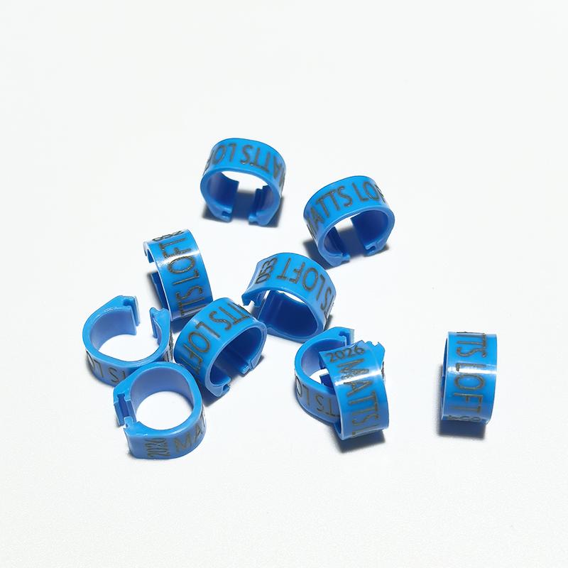 Personalisierte 100 Stück Innendurchmesser 8mm Kunststoff Taubenringe - Kundenspezifische Lasergravur, Taubenfußringe