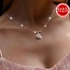 925 Silver Hypoallergenic Necklace 1 Piece Women's Cherry Blossom Necklace Exquisite High-end Clavicle Chain