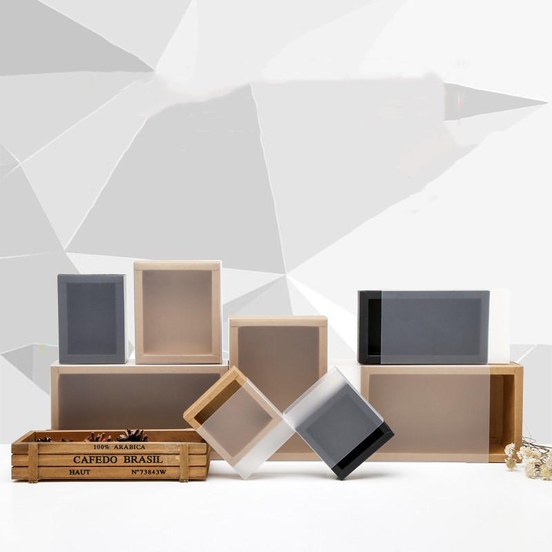 Transparent Frosted Kraft Paper PVC Drawer Box for Cake, Tea, and Bird's Nest Packaging with Custom Logo