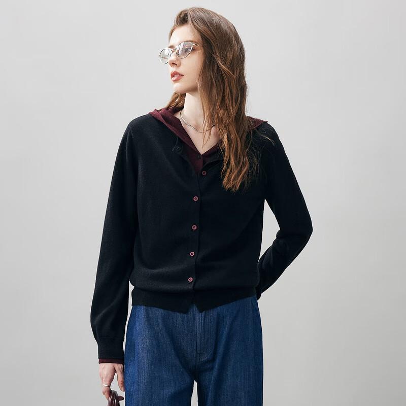 Kemeng Boka Women's 2025 Autumn/Winter 100% Wool Hooded Cardigan