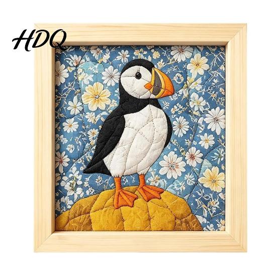 Japanese Fabric Craft No-Sew Art Kit DIY Mosaic Kits for Adults Beginners Quilted Wall Intricate with Frame & Tools Kits Gifts Housewarming