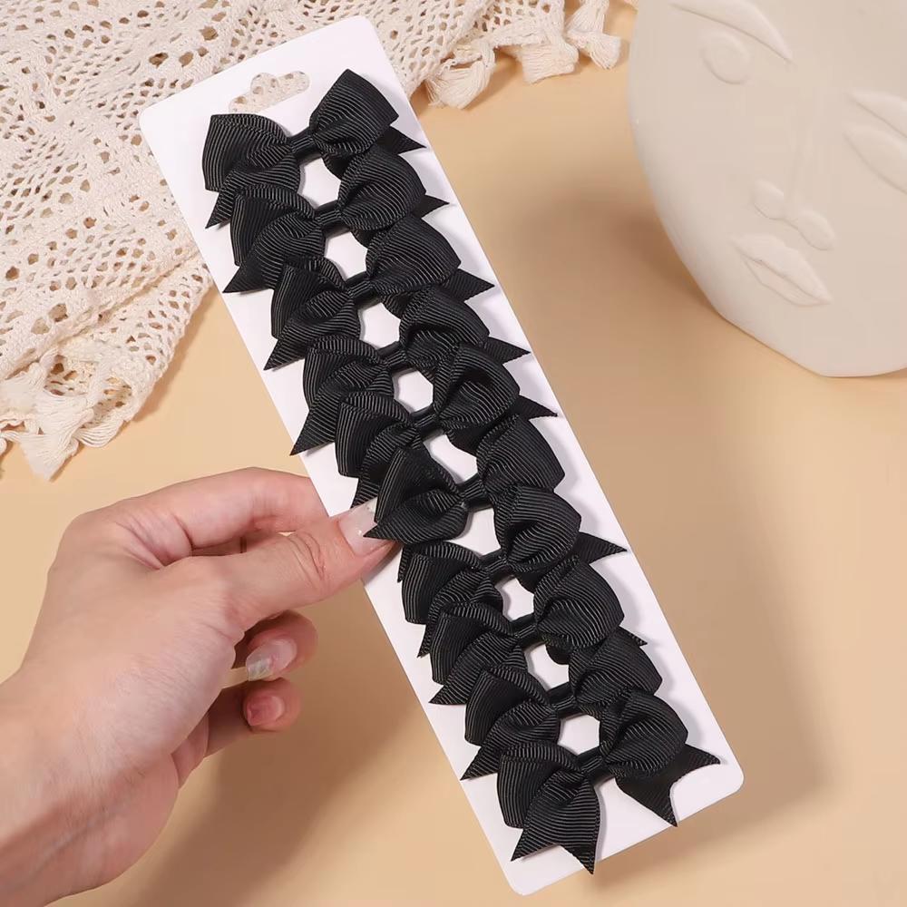 10Pcs/Set Solid Color Grosgrain Ribbon Hairpins for Kids Bows Hair Clips Boutique Handmade Headwear Girls Baby Hair Accessories