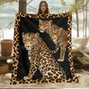 Leopard print flannel blanket wild animal design soft plush blanket for bedroom living room cozy warm throw blanket animal lover