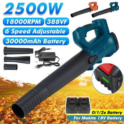 Soplador de aire inalámbrico industrial de 2500W y 6 velocidades, soplador de nieve, recolector de hojas de polvo, barredor de limpieza, herramienta de jardín para batería Makita de 18V