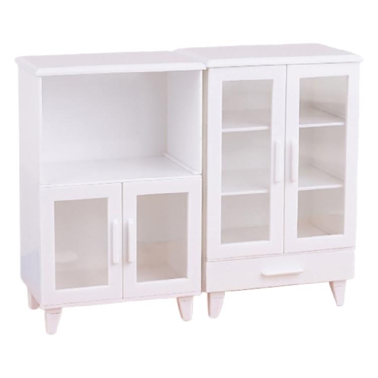 

Miniature Modern Cabinets For Dollhouses 1/12 Scale White Storage Shelves Kitchen Decoration Accessories 1