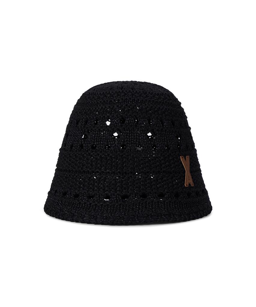 Bajal Va Patch Soft Knit Bucket Hat Black