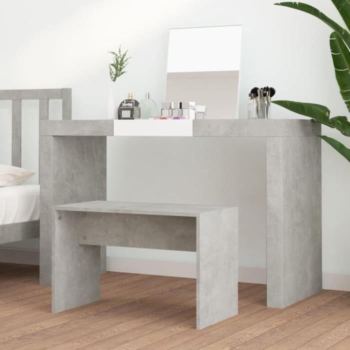 Tabouret de toilette - VIDAXL - 70x35x45 cm - Bois d'ingénierie - Gris béton - Design contemporain