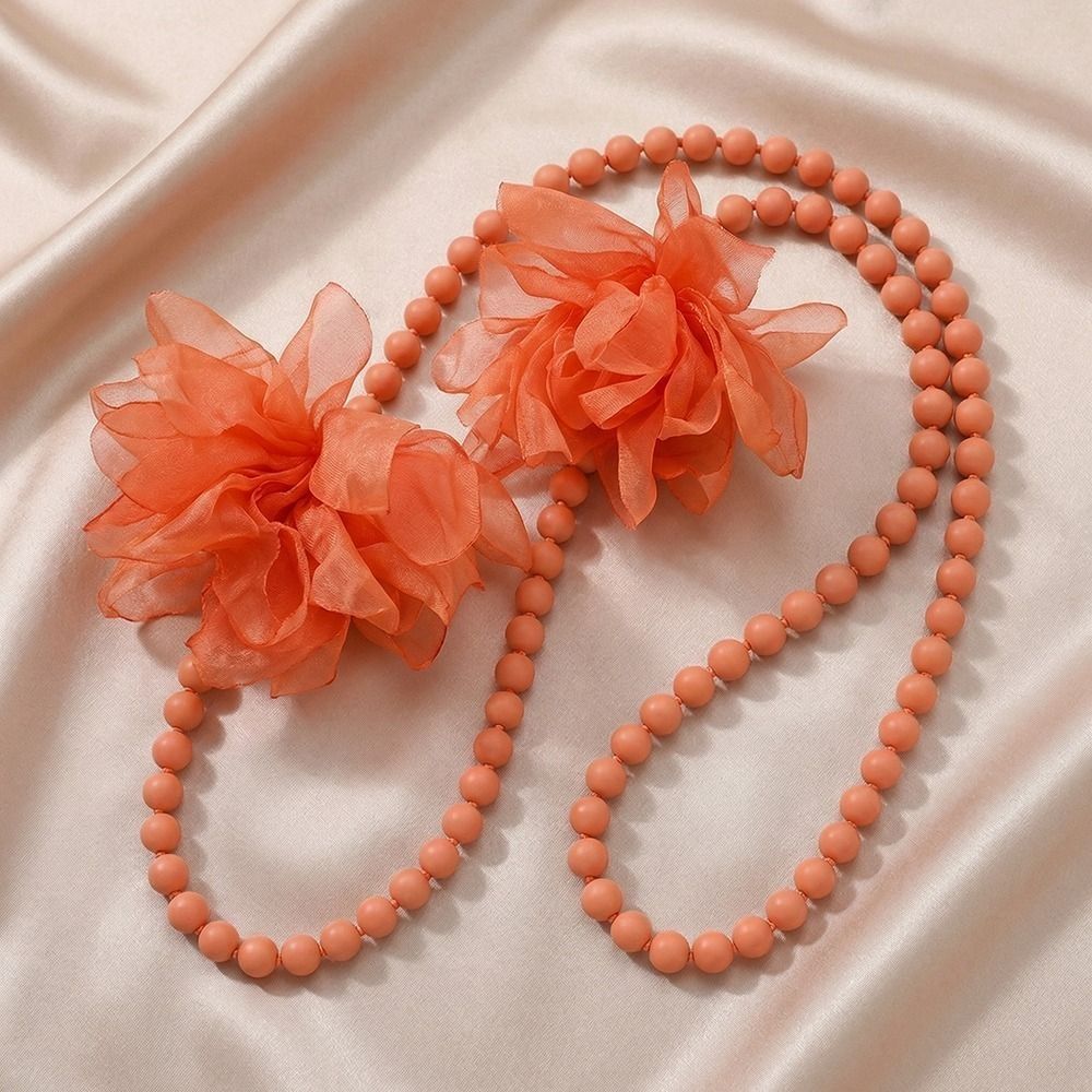 Handcrafted Glass Beads Big Flower Necklace Flower Designing Waist Chain  Everyday Outfits