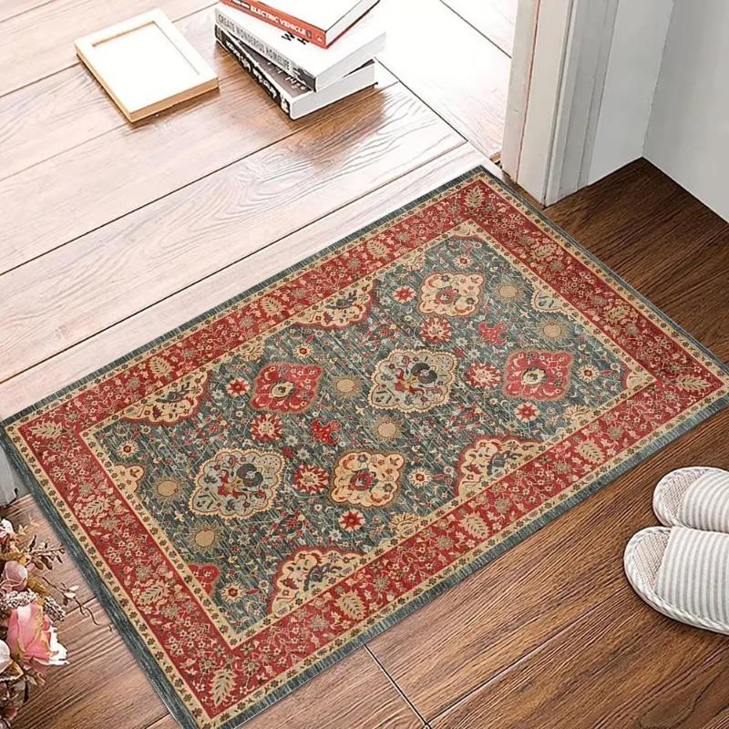 Covor de Flanelă BOHO Persan Vintage Preș pentru Ușa de Intrare Covor pentru Hol Covor Mic Antiderapant Lavabil Rezistent la Murdărie Decor pentru Casă
