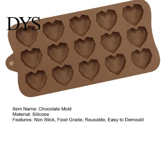 Dessert Mold 15 Cavity Chocolate Non-stick Food Grade DIY Silicone Fondant Creative Love Heart Shape Candy Baking Mould for Bakery