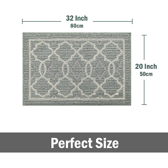 Indoor Door Mat, 32"x20", Non-Slip Absorbent Machine Washable Resist Dirt Entrance Rug, Low-Profile Front Door Mat for Back Door Inside Floor Rugs