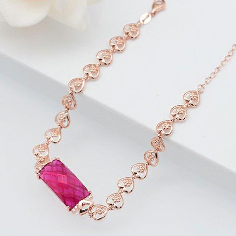 Purple Gold Redstone Bracelet Simple Fashion Exquisite High Sense Rose Gold Plated Jewelry