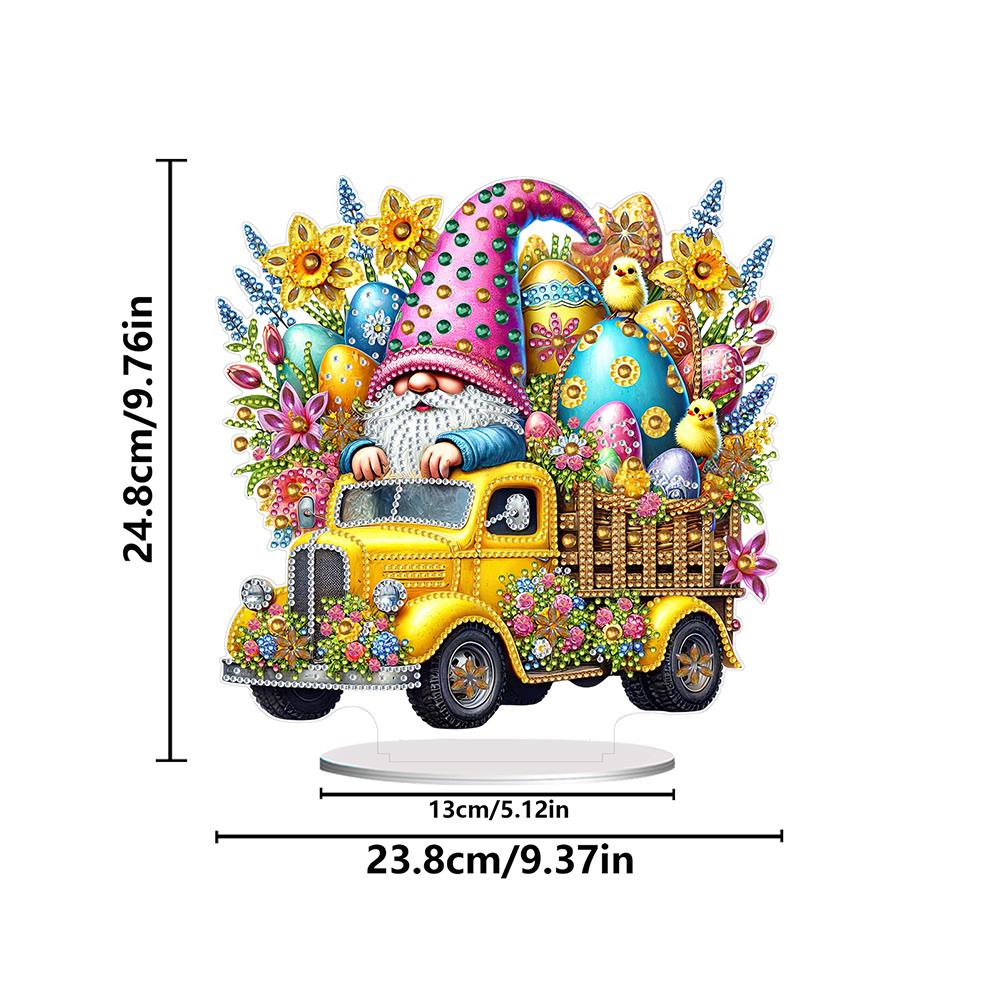 5D DIY Diamond Art Easter Desktop Decor Acrylic Special Shape Easter Lamb Diamond Painting Desktop Decors for Home Office Decor