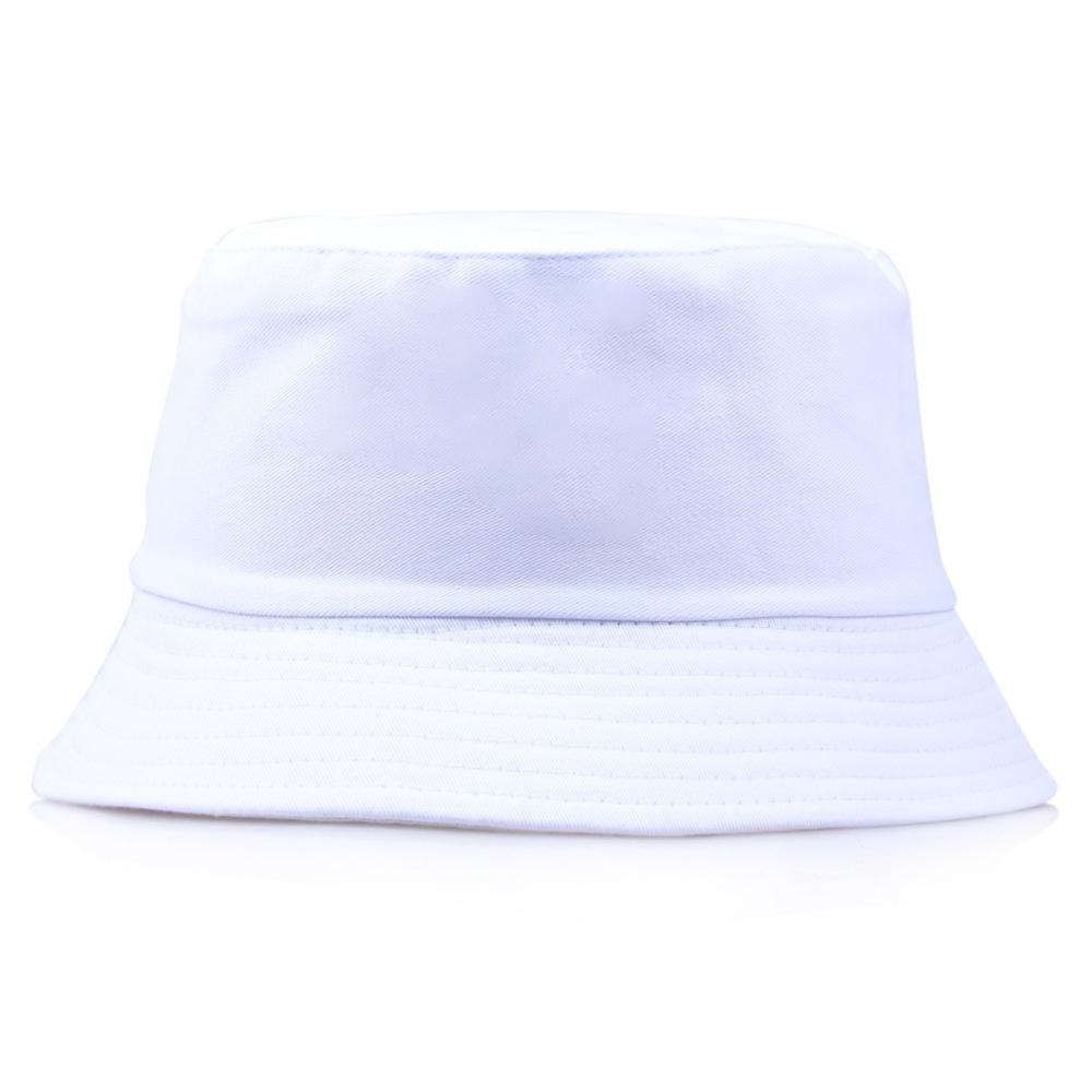 Hwcap Pure Cotton Solid Color Fisherman Hat With Embroidered Logo, Portable Bucket Hat For Sun Protection
