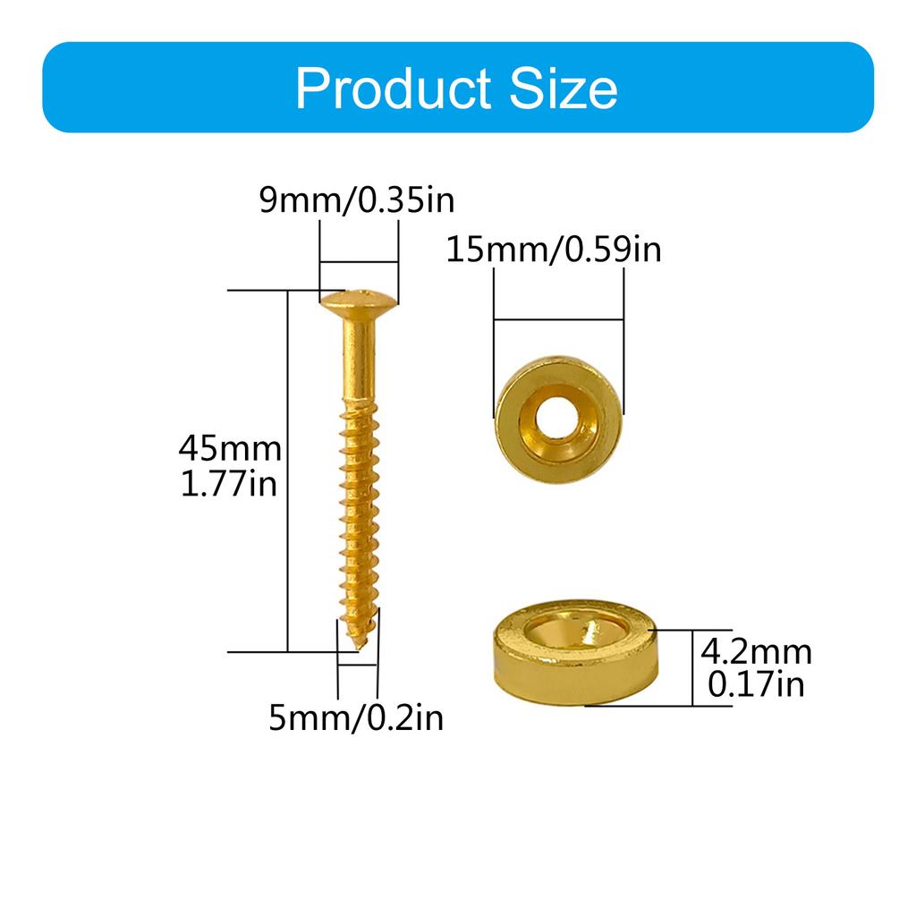 Guitar Neck Joint Bushings Ferrules and Bolts for Electric Guitar or Bass Set of 8Pcs with Mounting Screws Guitar Part