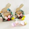 Easter Bunny Three Piece Set Easter Egg Desktop Decoration Wooden Ornament Density Board Home Festival Decoration Material Kit