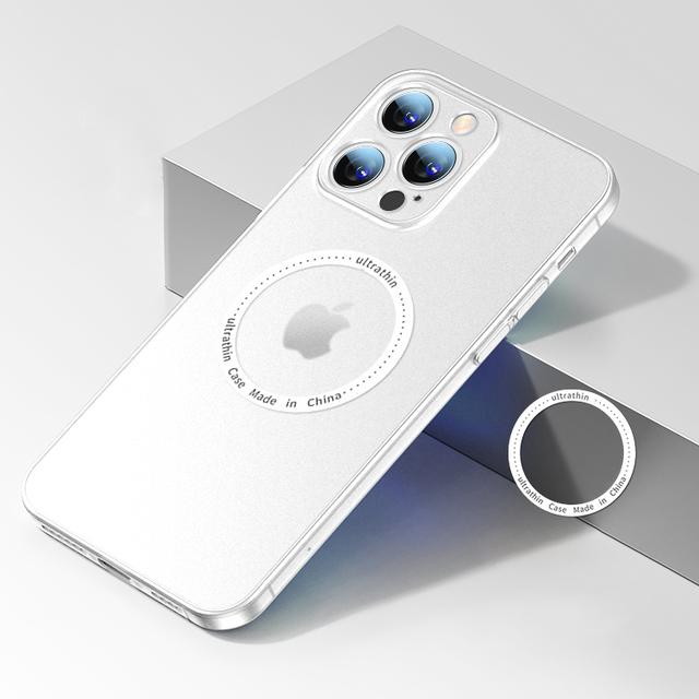 

Ультратонкий матовый прозрачный чехол для Magsafe, магнитный чехол с беспроводной зарядкой для Iphone 14 13 12 Pro Plus Max, противоударный охлаждающий чехол для ПК For iPhone 12 чистый