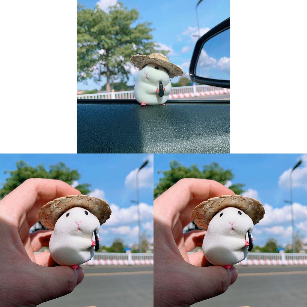 Foodie Hamster Car Desk Decor With Cute Pvc Figurine For Kids Gift And Home Office