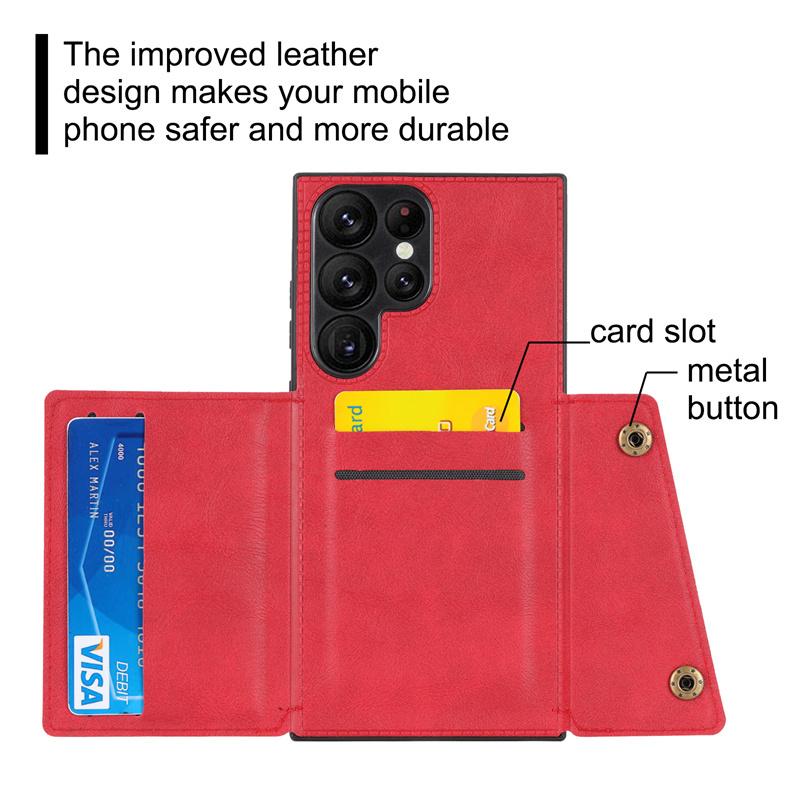 Leather Wallet Phone Case For Samsung Galaxy S24 S23 S22 S21 S20 Ultra FE S10 Note 9 10 Plus Card Slot Stand Holder Back Cover
