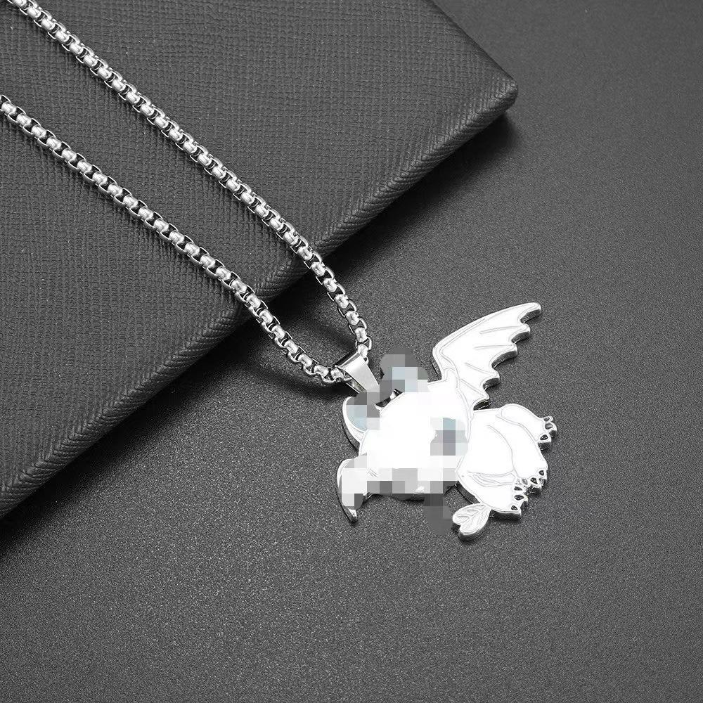 Hip Hop Necklace Men'S Titanium Steel Cartoon Men'S And Women'S Tide Pendant Personalized Street Couple Pendant Accessories