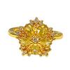 Elegant and fashionable stacking yellow diamonds, gold bright diamonds, personalized opening rings, women's light luxury niche design,