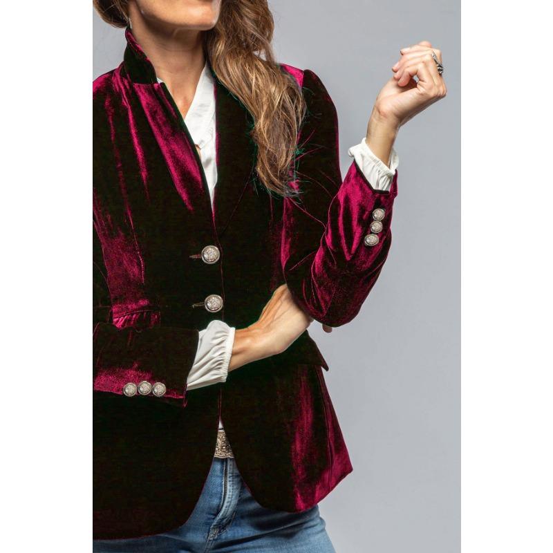 Women's Retro Jacket Suit New Slim Split Velvet Small Suit Top