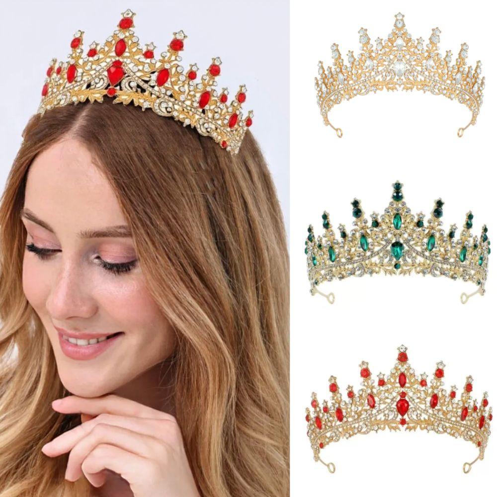 Hair Jewelry Baroque Crystal Crowns Shiny Ornament Princess Crown Rhinestone Diadem  Wedding