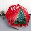 1 PC Automatic Folding Umbrella - Santa Claus, cat, gingerbread house Pattern, Portable & Foldable Design with 11 Ribs, Christmas Birthday Gifts