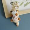 Creative Marine Animals Series Knitting Keychain Cute Sea lion Doll Crochet Keychain Handmake Knit Sea Seal Keyrings Wholesale
