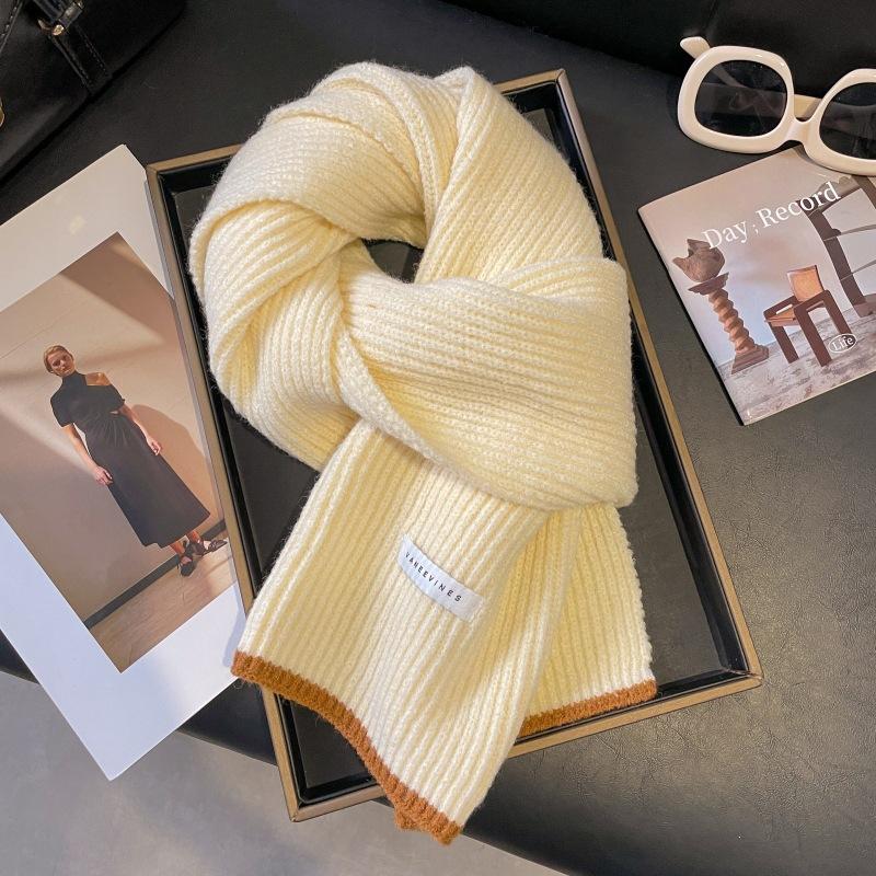 New soft waxy blue and white plaid fringed scarf Korean warm autumn and winter thickened atmosphere scarf