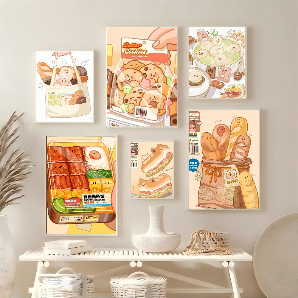 1pc Cute Food Convenience Store Illustration Poster HD Posters Home Room Bar Cafe Decor Art Wall Painting Picture