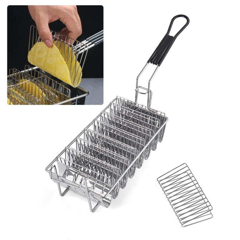 Cestelli Professionali a 8 Scomparti a V per Friggere, Assicurano una Cottura Efficiente e una Pulizia Facile, Supporti per Cestelli da Frittura