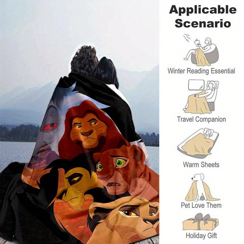 1pc. Cartoon Lion King Blanket, Soft Throw for Home Decor, Perfect Gift for Friends and Family, Seasonal Use, Cozy and Warm Blankets for Cou