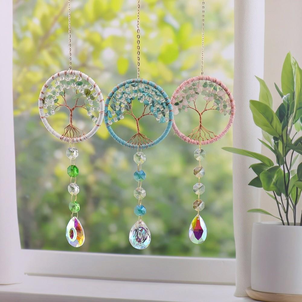 Handcrafted Crystal Sun Catcher Car Pendant With Prosperity Tree For Travel And Gift Giving
