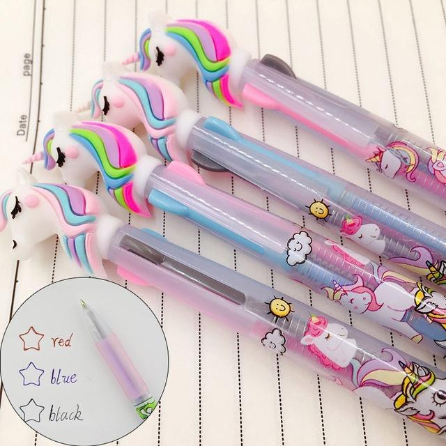 Horse Cartoon 3 Colors 6 Color Ballpoint Pen School Gift Stationery 1 pc 6colors / 2 pcs 3colors