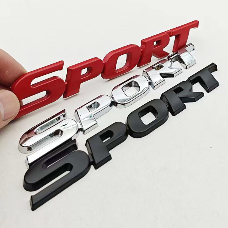 2025 New 3D Chrome Metal Car Letters Logo SPORT Emblem Badge Sport Stickers Car Rear Trunk Accessories
