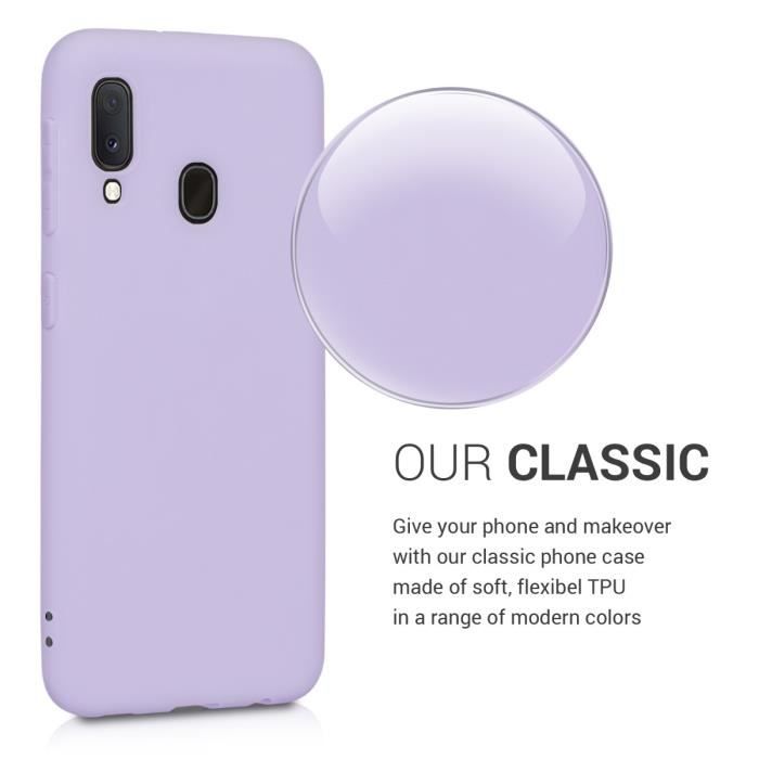 Kwmobile Coque Samsung Galaxy A20e - Coque Pour Samsung Galaxy A20e - Coque De Téléphone En Silicone Lavande 48738.108