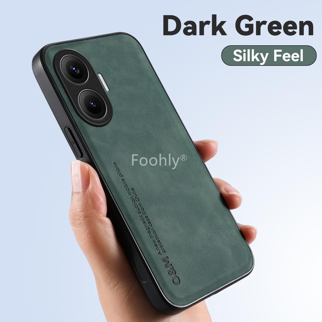 Magnetický obal z nubukové kůže pro Xiaomi Poco F7 X7 Pro Ochranný kryt Nárazuvzdorný Zadní kryt Capa Coque Fundas