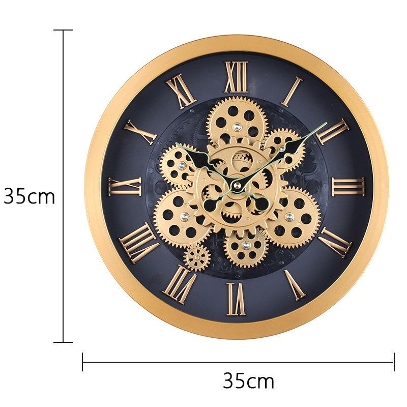 Gear Clock in Antique Style Living Room Wall Decoration Study Retro Nostalgic High-end Creative Three-dimensional Round Wall Clock