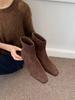 Vintage Suede Woman Stretch Slim Short Boot Casual Low Heel Shoes Autumn Ladies Party Mordern Ankle Shoes