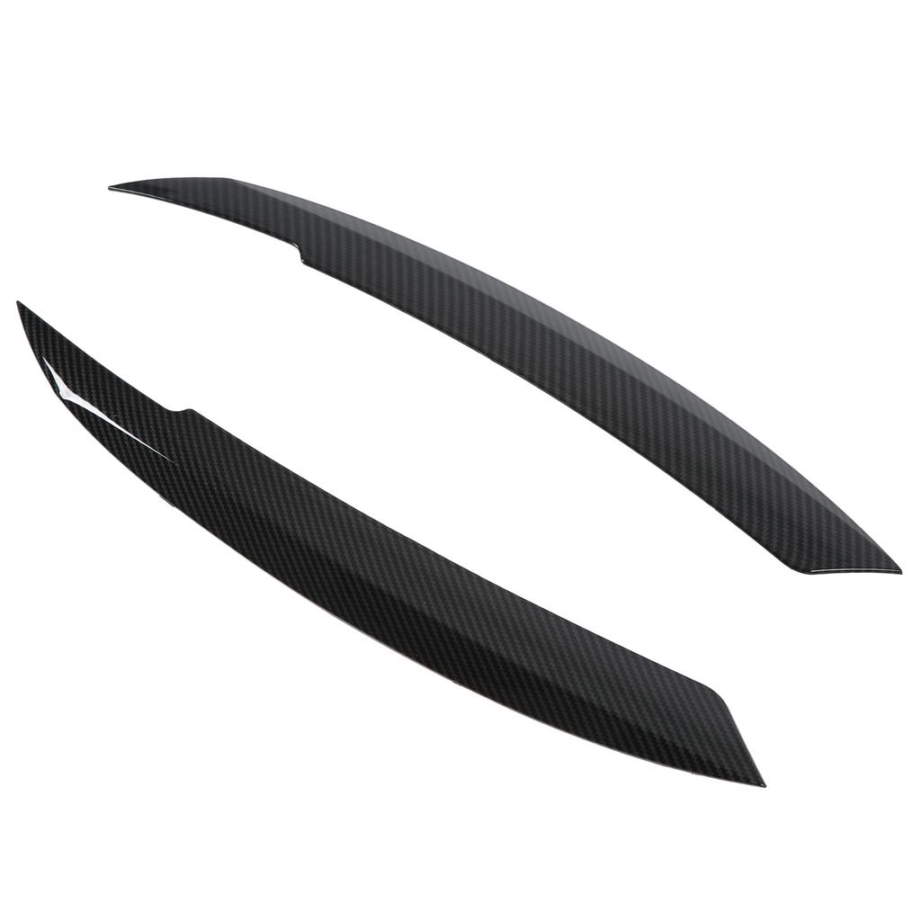 2PCS Car Headlight Eyebrows Carbon Fiber Style Left Right Replacement for MK6 Sagitar NCS 2010‑2018